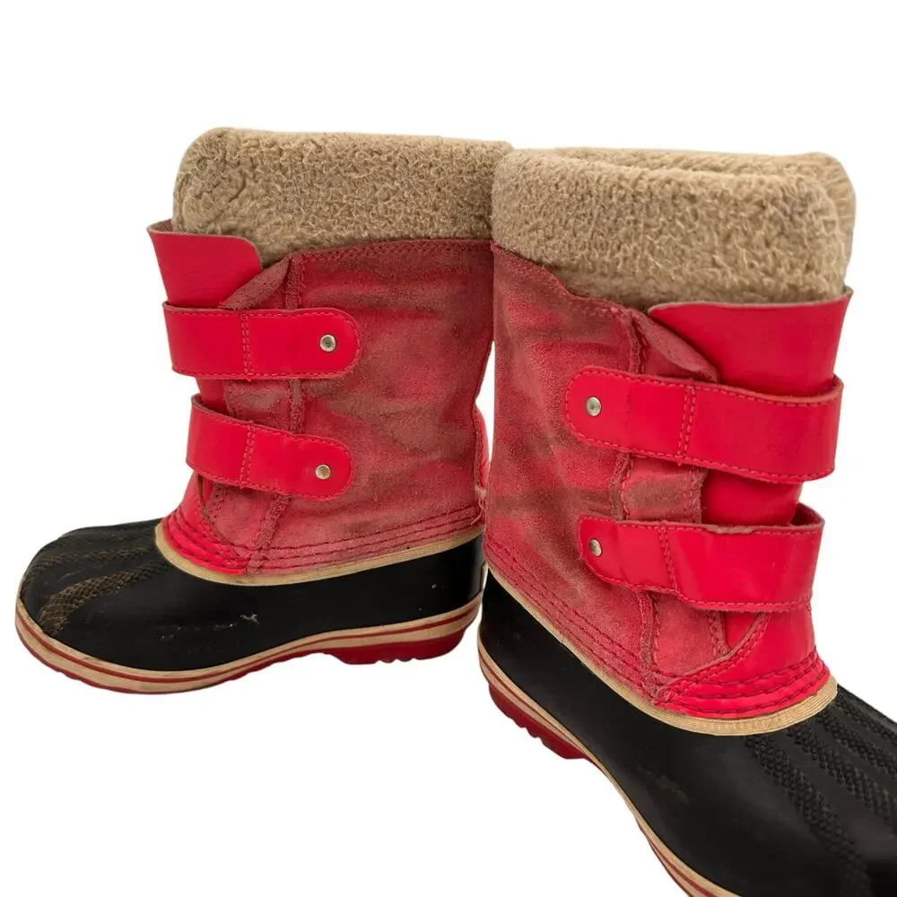Sorel Girls 1964 Pac Strap Leather Waterproof Snow Boots Size 10
